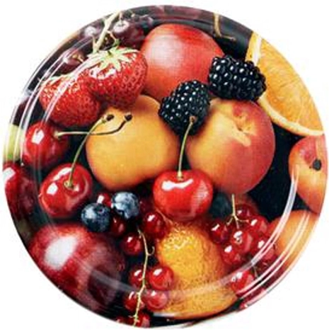 Víčka Twist na zavařovací sklenice s ovocným motivem 66 mm, 10 ks