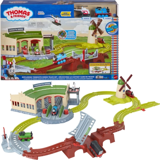 Fisher-Price Thomas & Friends sada kolejí depo Tidmouth 253 cm s Tomášem a Haroldem