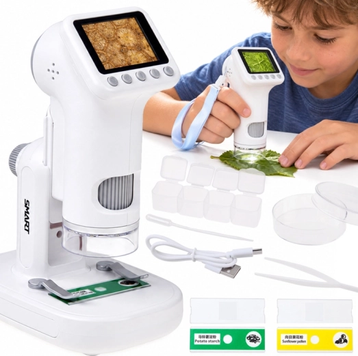 Dětský digitální mikroskop s LCD displejem a zvětšením až 1600×