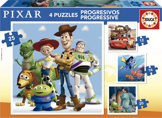 Educa puzzle Disney Pixar 4v1 pro děti (12–25 dílků)