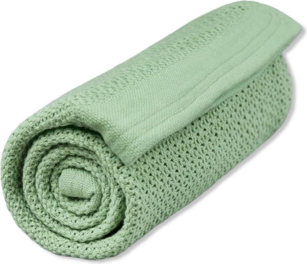 Vinter & Bloom deka z organické bavlny Soft grid dew green