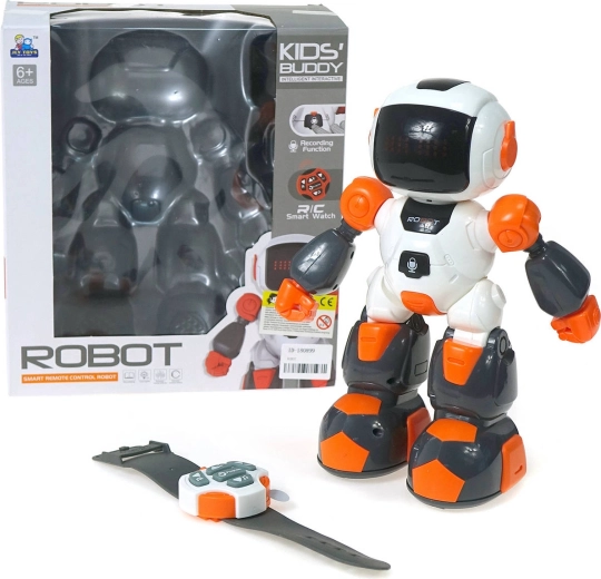 Rc interaktivní robot na dálkové ovládání s nahráváním a hodinkovým ovladačem - 1 kus
