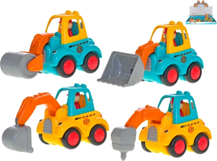 Veselé stavební autíčko se setrvačníkem 10 cm