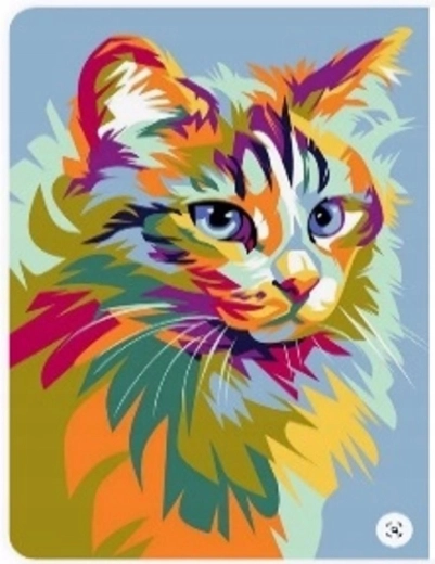 Diamantové malování Pastelová kočka 30 × 40 cm