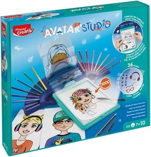Creativ avatar studio – podsvícená kreslicí tabulka na tvorbu avatarů