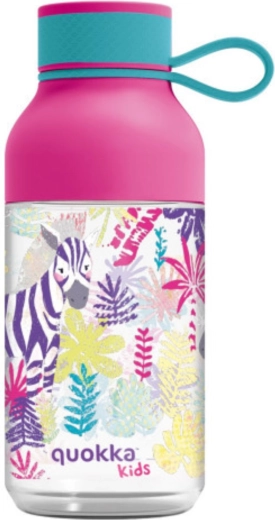 Tritanová dětská láhev Quokka Kids Ice zebry s poutkem 430 ml