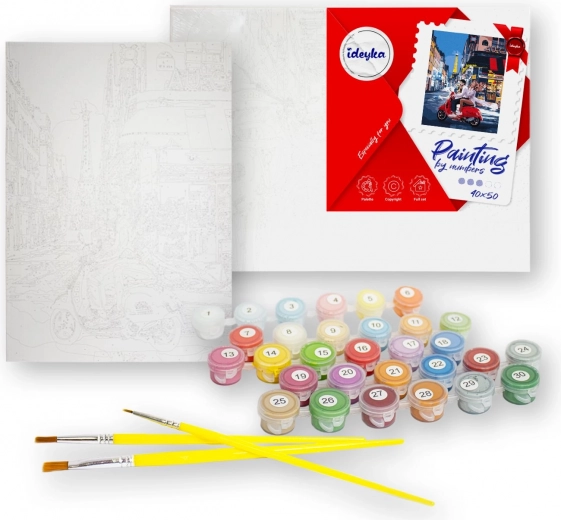 Malování podle čísel – zlatý západ slunce 40 × 50 cm, plátno + barvy + štětce