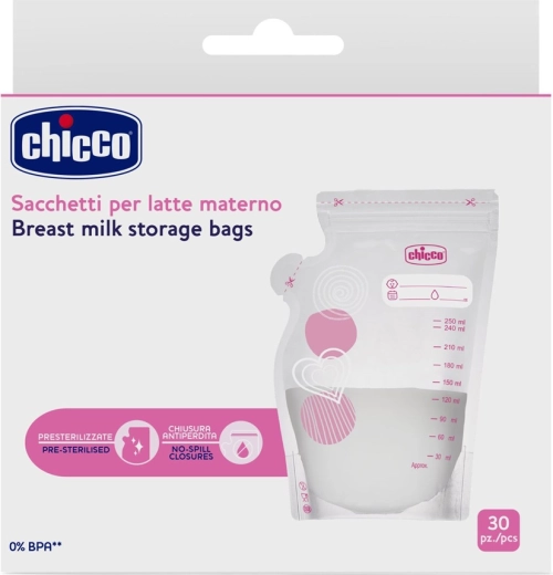 Chicco sáčky na mateřské mléko 250 ml, 30 ks