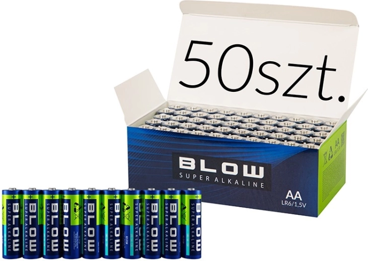 Alkalické baterie AA (LR6) BLOW super alkaline - 50 kusů