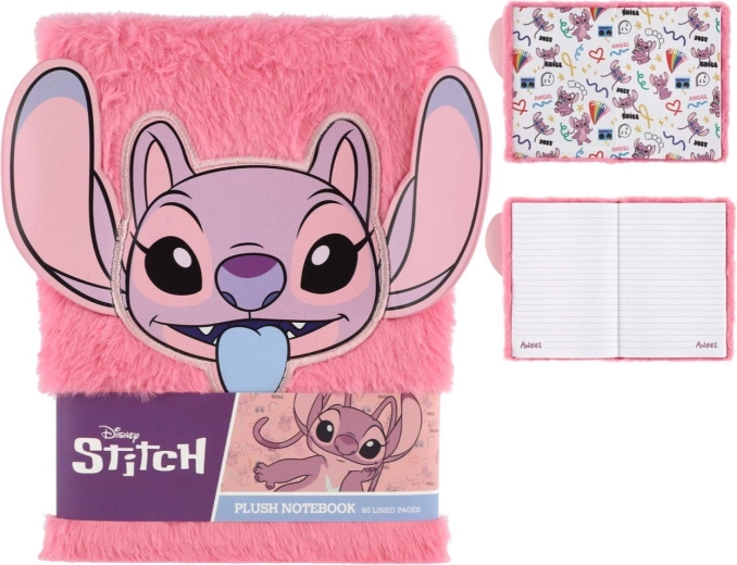 Kroužkový sešit s plyšovými deskami Lilo a Stitch Angel