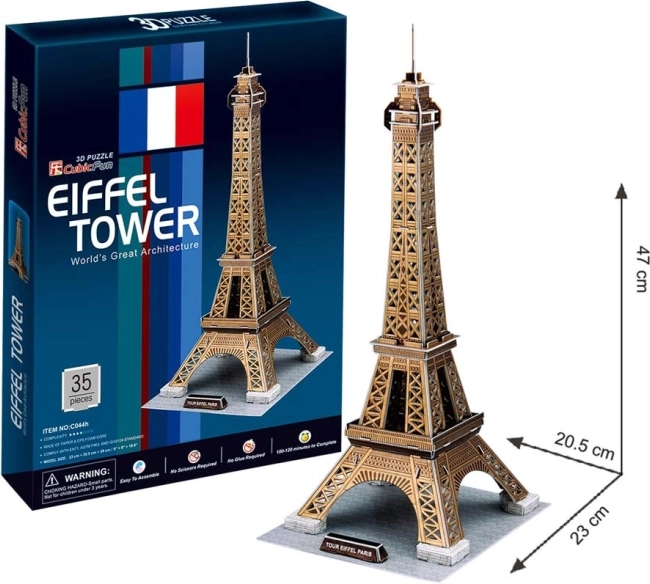CubicFun 3D puzzle Eiffelova věž zlatá, 39 dílků