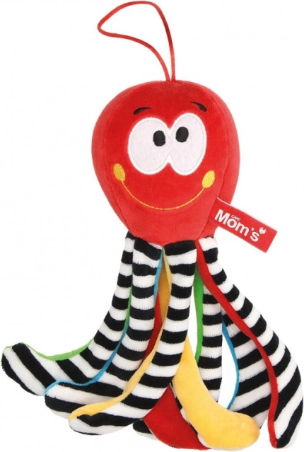 Senzorická mini chobotnička s rolničkou červená – Mom's Care