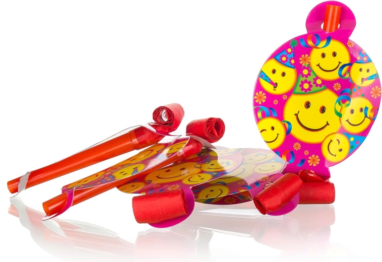 Party frkačky s úsměvy a balónky, 6 ks