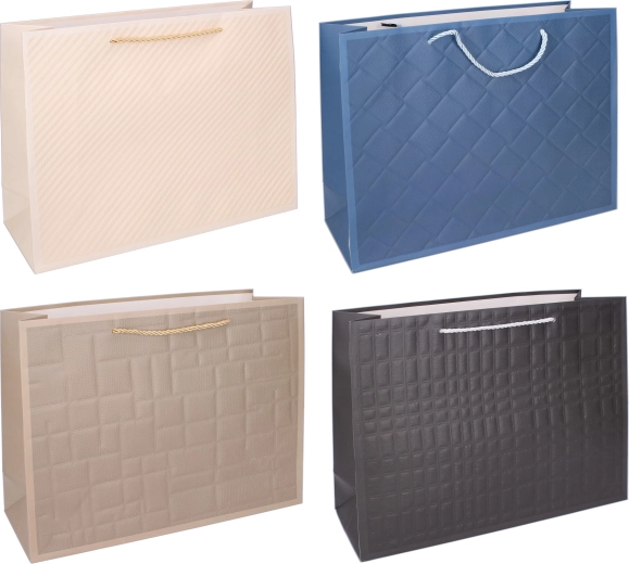 Dárková taška M 26 × 32 × 11 cm – luxusní papírová taška s reliéfem