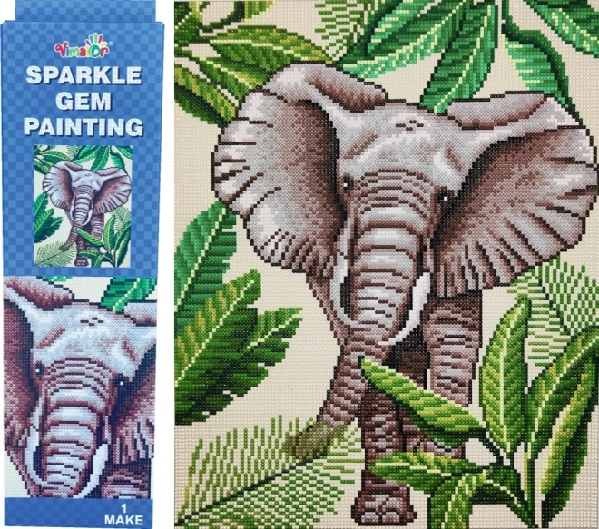 Diamantové malování Slon 34 × 43 cm