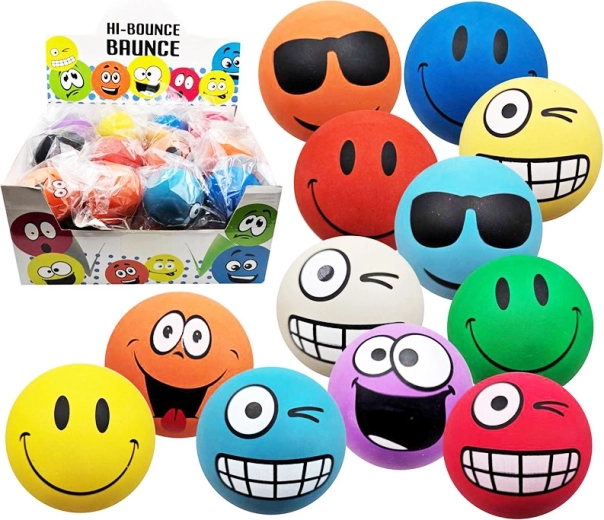 Skákací míček smajlík 6 cm