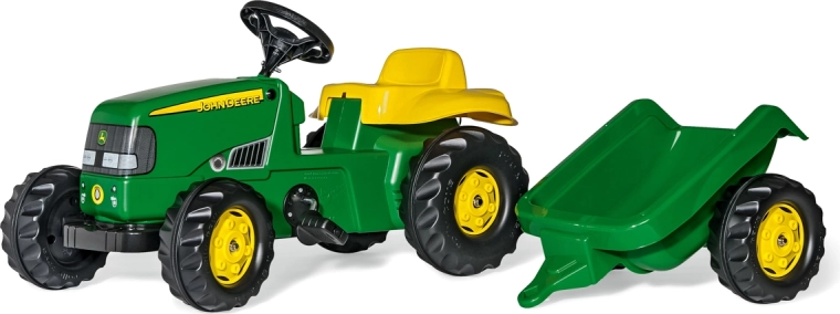 Šlapací traktor Rolly Kid John Deere s vlečkou zelený