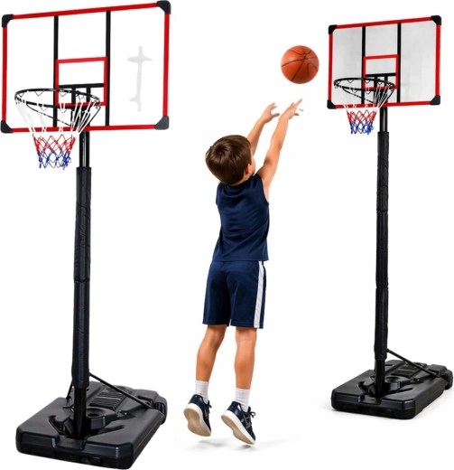 Mobilní nastavitelný basketbalový koš na stojanu 225–305 cm