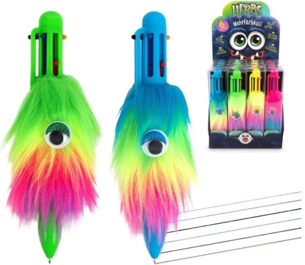 chlupaté šestibarevné pero