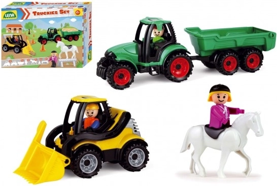 Lena baby truckies farma – sada pracovních vozidel s figurkami a doplňky