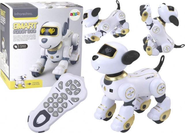 Interaktivní robotický pejsek na dálkové ovládání – zpívá, tančí a reaguje na dotek, zlatý
