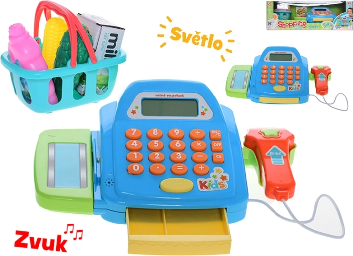 Interaktivní dětská registrační pokladna se světlem a zvukem, 26 × 14,5 cm