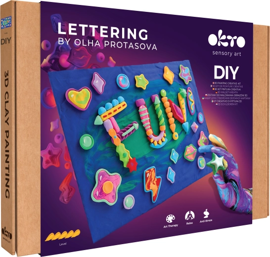 Okto lettering výtvarný set pro malování hmotou Fun 30 × 40 cm