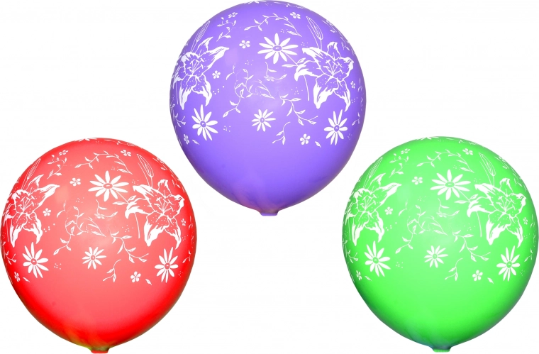 Nafukovací balónky s potiskem Kytičky - sada 10ks