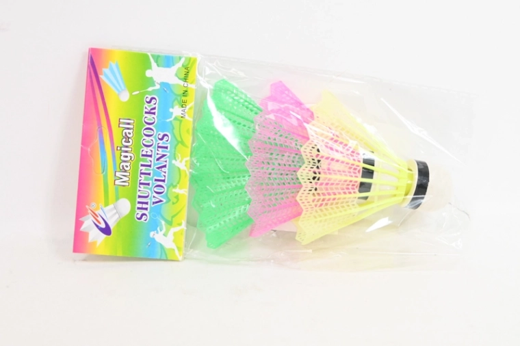 Neonové badmintonové košíčky – sada 3 ks (žlutá, růžová, zelená)