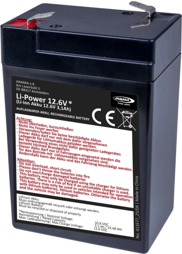 Náhradní lithium-iontová baterie JAMARA Li-Power 12,6 pro dětská elektrická vozítka