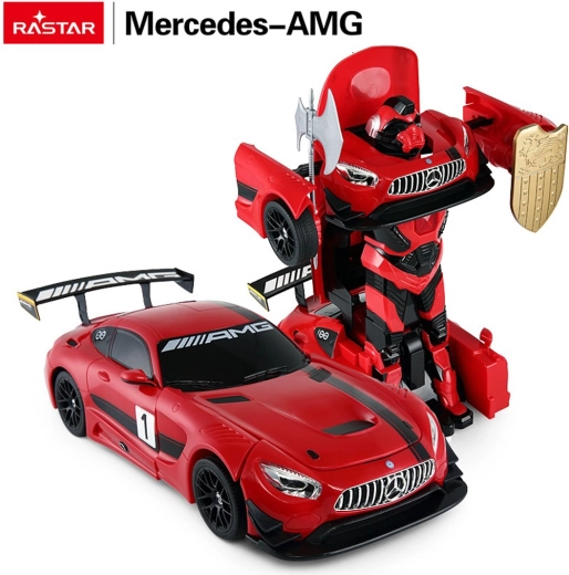 Rastar rc auto a robot 2v1 Mercedes-AMG GT3 1:14 červený