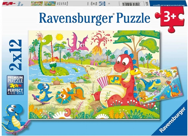 RAVENSBURGER puzzle oblíbení dinosauři 2×12 dílků