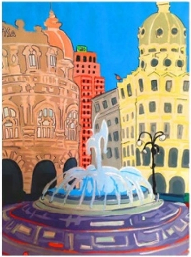 Norimpex Malování podle čísel Fontána na náměstí 40 × 50 cm