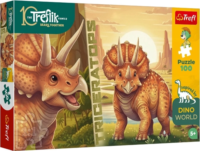 InspiredByDinoWorld puzzle triceratops 100 dílků