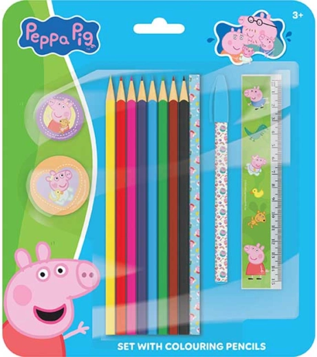 Psací a kreslicí set Prasátko Peppa s pastelkami