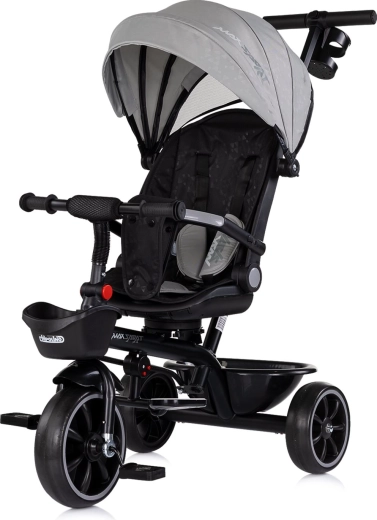 Chipolino tříkolka se stříškou Max Sport 2v1 charcoal
