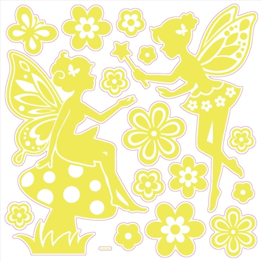 Svítící 3D samolepky na zeď – víly do dětského pokoje