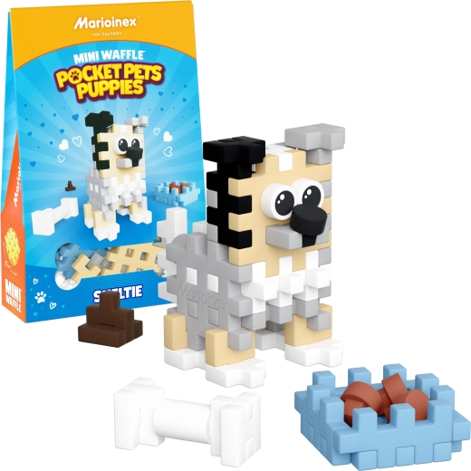Stavebnice Mini Waffle Pocket Pets – štěně Sheltie od Marioinex