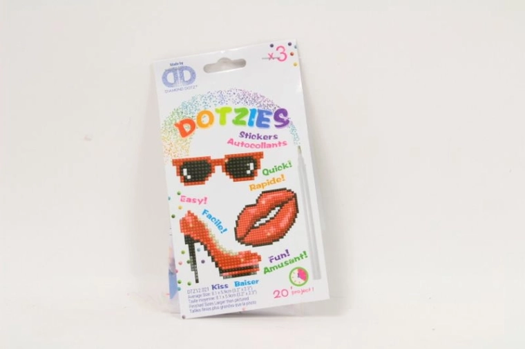 Diamond Dotz Kiss sada samolepek pro diamantové malování (3 ks)