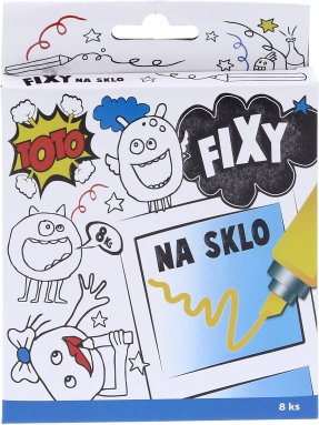 Fixy na sklo – sada 8 barev