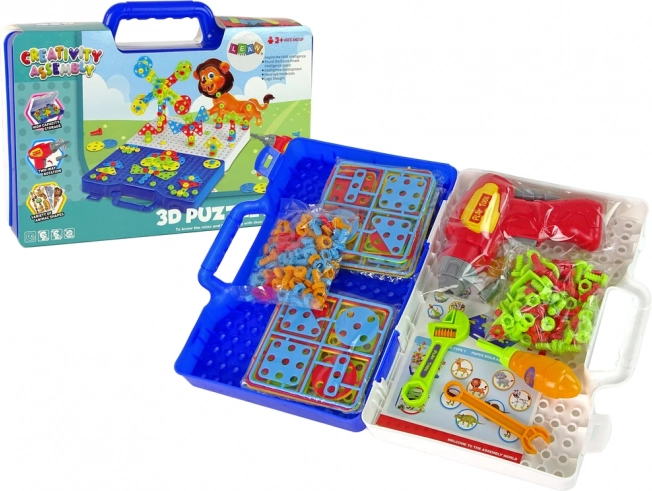 3D DIY sada puzzle s aku šroubovákem v kufříku