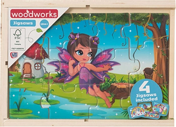 Dřevěné puzzle Víly a Jednorožci