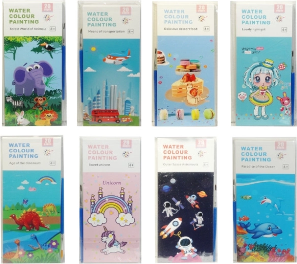 Vodní omalovánky – sada 20 listů s motivy zvířátek a vozidel