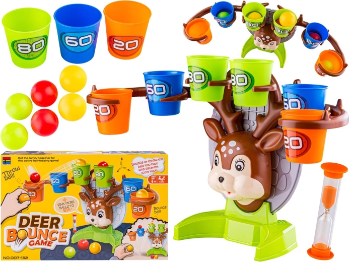 Deer bounce game – zručnostní hra házení míčků do kelímků