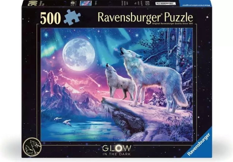 Ravensburger svítící puzzle Vyjící vlci za soumraku 500 dílků