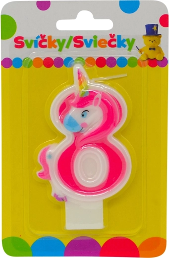 Narozeninová svíčka jednorožec číslo 8