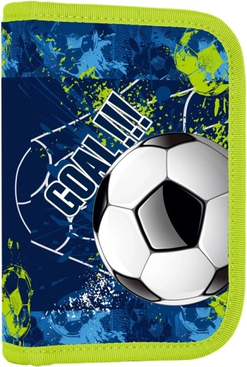 Školní penál s 2 chlopněmi Fotbal, prázdný