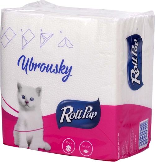 Papírové ubrousky 30 × 30 cm jednovrstvé, 100 ks