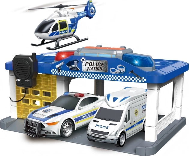 Policejní stanice s helikoptérou se světlem a zvukem