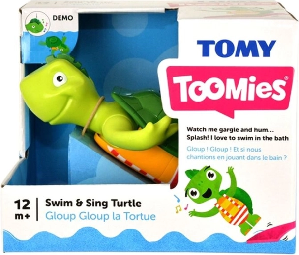 Tomy Toomies natahovací želva do vany, zpívá a plave
